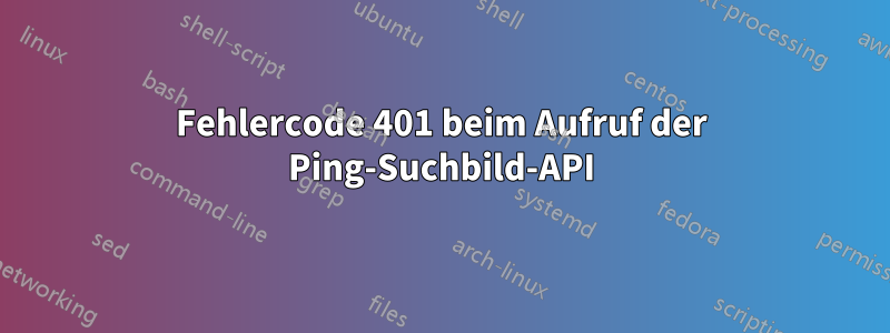 Fehlercode 401 beim Aufruf der Ping-Suchbild-API