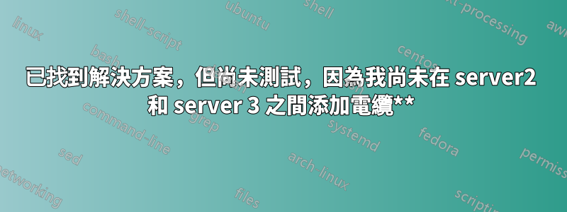 已找到解決方案，但尚未測試，因為我尚未在 server2 和 server 3 之間添加電纜**