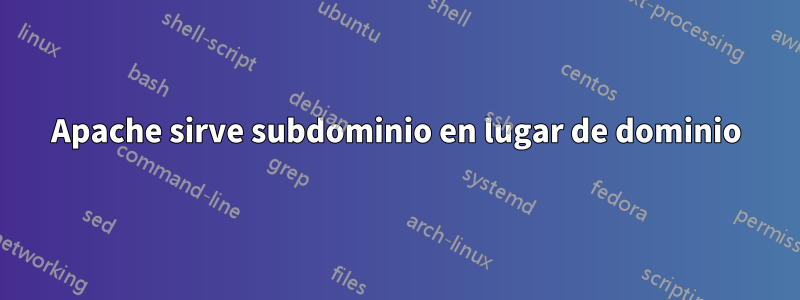 Apache sirve subdominio en lugar de dominio