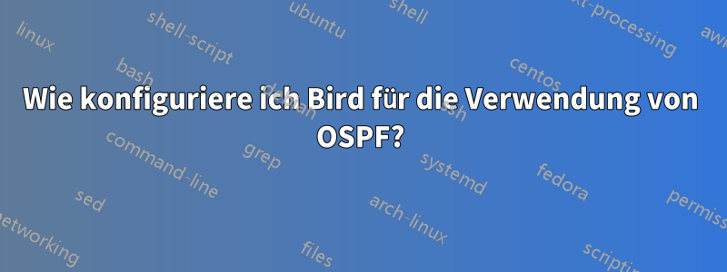 Wie konfiguriere ich Bird für die Verwendung von OSPF?