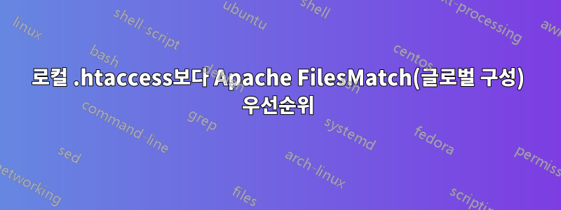 로컬 .htaccess보다 Apache FilesMatch(글로벌 구성) 우선순위