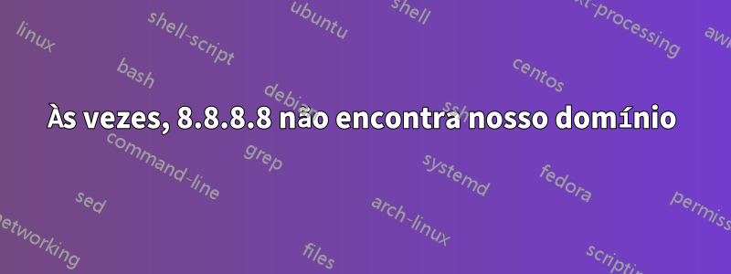 Às vezes, 8.8.8.8 não encontra nosso domínio