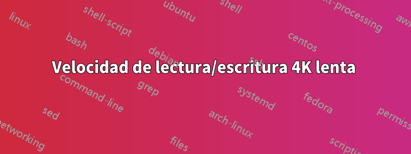 Velocidad de lectura/escritura 4K lenta