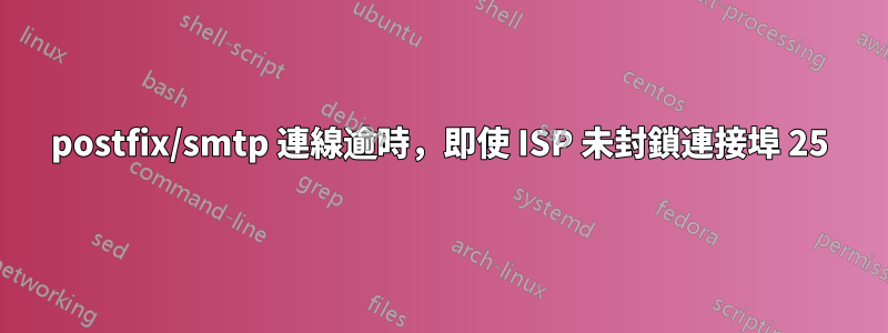 postfix/smtp 連線逾時，即使 ISP 未封鎖連接埠 25