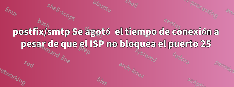 postfix/smtp Se agotó el tiempo de conexión a pesar de que el ISP no bloquea el puerto 25