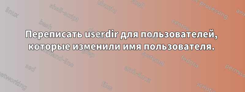 Переписать userdir для пользователей, которые изменили имя пользователя.