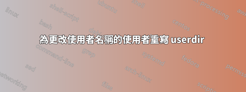 為更改使用者名稱的使用者重寫 userdir