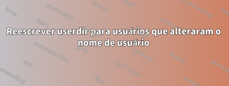 Reescrever userdir para usuários que alteraram o nome de usuário