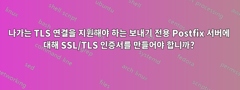 나가는 TLS 연결을 지원해야 하는 보내기 전용 Postfix 서버에 대해 SSL/TLS 인증서를 만들어야 합니까?