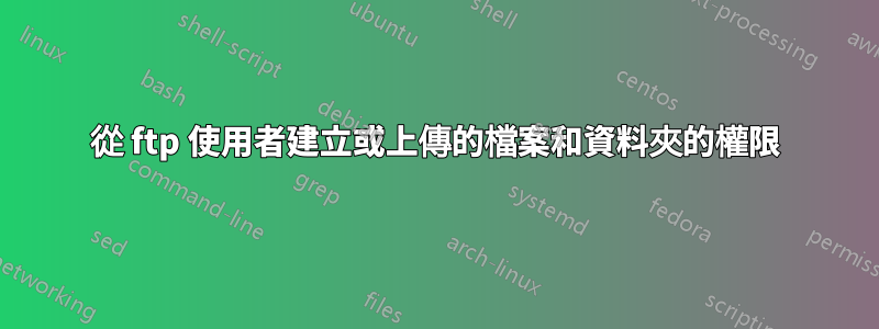 從 ftp 使用者建立或上傳的檔案和資料夾的權限