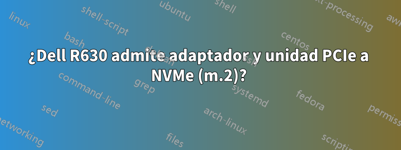 ¿Dell R630 admite adaptador y unidad PCIe a NVMe (m.2)?