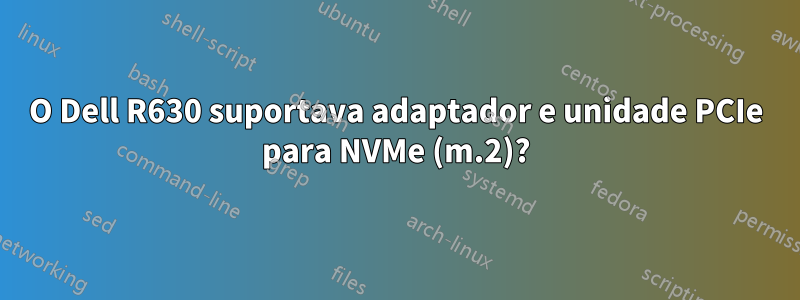 O Dell R630 suportava adaptador e unidade PCIe para NVMe (m.2)?