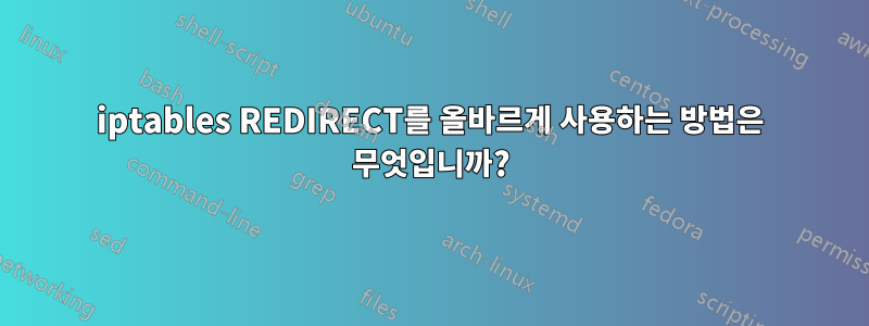 iptables REDIRECT를 올바르게 사용하는 방법은 무엇입니까?