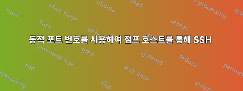 동적 포트 번호를 사용하여 점프 호스트를 통해 SSH