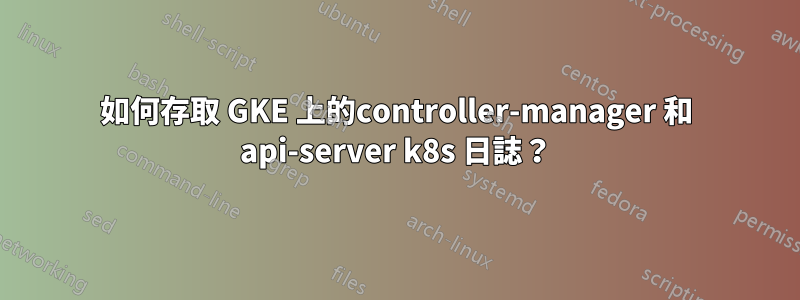 如何存取 GKE 上的controller-manager 和 api-server k8s 日誌？