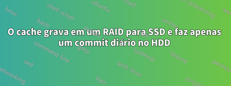 O cache grava em um RAID para SSD e faz apenas um commit diário no HDD