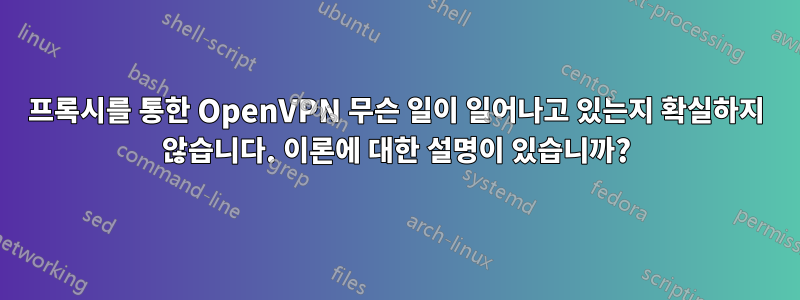 프록시를 통한 OpenVPN 무슨 일이 일어나고 있는지 확실하지 않습니다. 이론에 대한 설명이 있습니까?