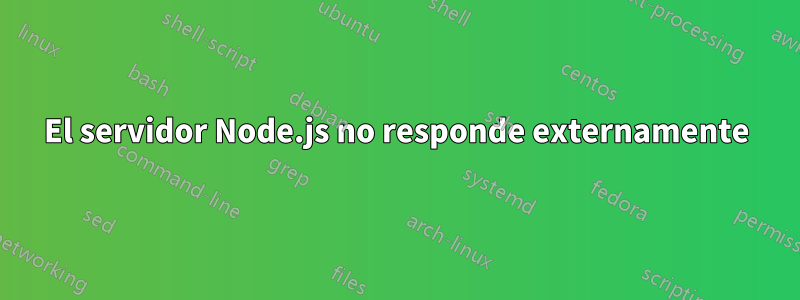 El servidor Node.js no responde externamente