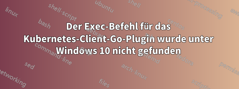 Der Exec-Befehl für das Kubernetes-Client-Go-Plugin wurde unter Windows 10 nicht gefunden