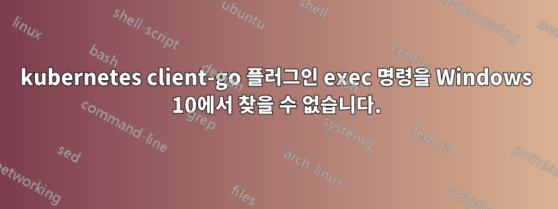 kubernetes client-go 플러그인 exec 명령을 Windows 10에서 찾을 수 없습니다.