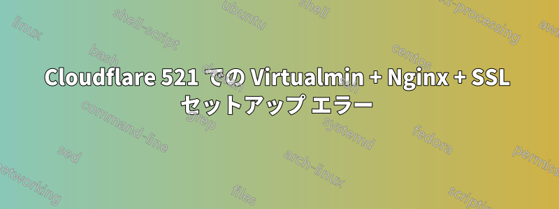 Cloudflare 521 での Virtualmin + Nginx + SSL セットアップ エラー