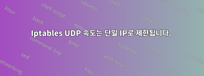 Iptables UDP 속도는 단일 IP로 제한됩니다.