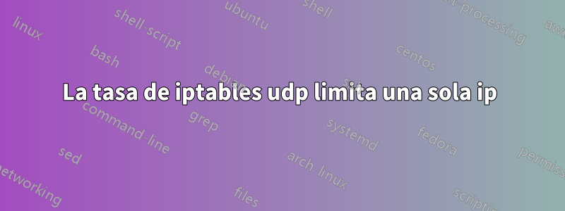 La tasa de iptables udp limita una sola ip