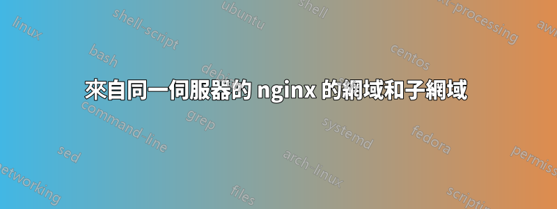 來自同一伺服器的 nginx 的網域和子網域