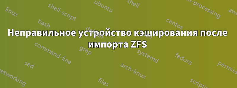 Неправильное устройство кэширования после импорта ZFS