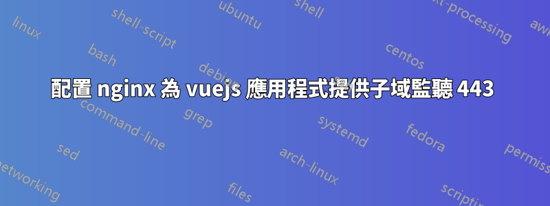 配置 nginx 為 vuejs 應用程式提供子域監聽 443