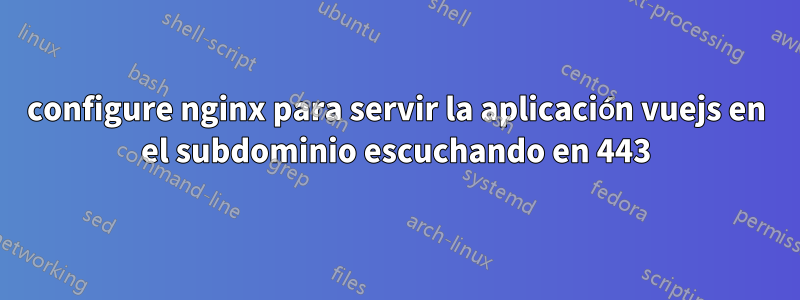 configure nginx para servir la aplicación vuejs en el subdominio escuchando en 443