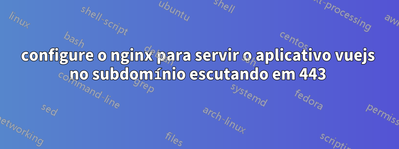 configure o nginx para servir o aplicativo vuejs no subdomínio escutando em 443