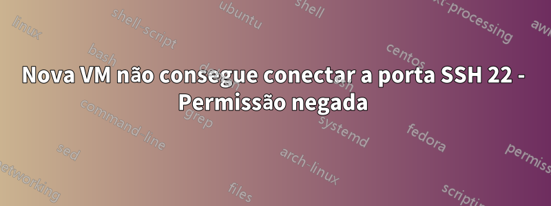 Nova VM não consegue conectar a porta SSH 22 - Permissão negada