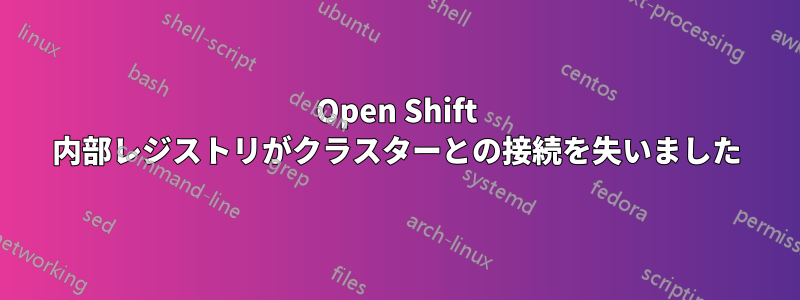 Open Shift 内部レジストリがクラスターとの接続を失いました