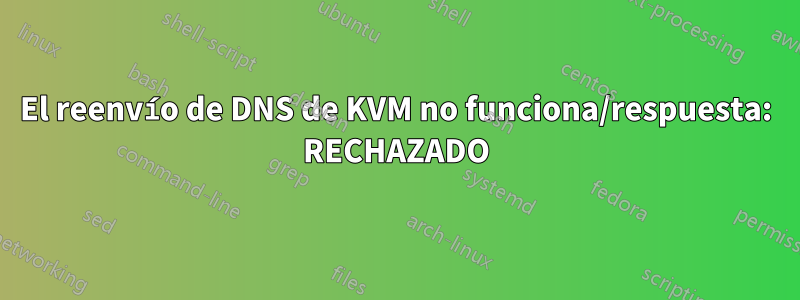 El reenvío de DNS de KVM no funciona/respuesta: RECHAZADO