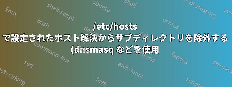 /etc/hosts で設定されたホスト解決からサブディレクトリを除外する (dnsmasq などを使用)