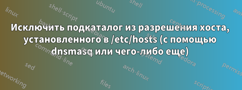 Исключить подкаталог из разрешения хоста, установленного в /etc/hosts (с помощью dnsmasq или чего-либо еще)