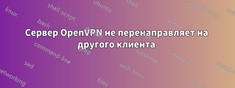 Сервер OpenVPN не перенаправляет на другого клиента