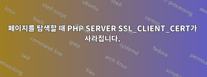 페이지를 탐색할 때 PHP SERVER SSL_CLIENT_CERT가 사라집니다.