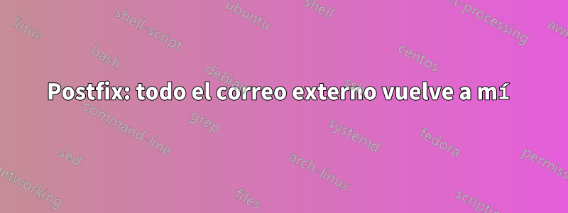 Postfix: todo el correo externo vuelve a mí