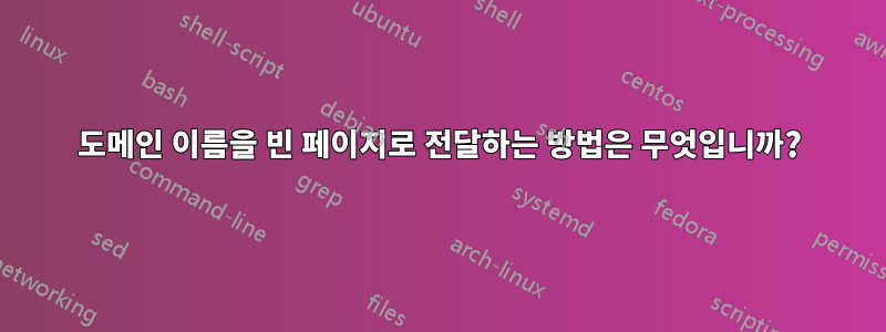 도메인 이름을 빈 페이지로 전달하는 방법은 무엇입니까?