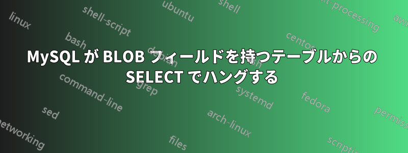 MySQL が BLOB フィールドを持つテーブルからの SELECT でハングする