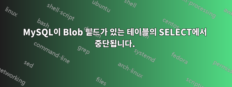 MySQL이 Blob 필드가 있는 테이블의 SELECT에서 중단됩니다.