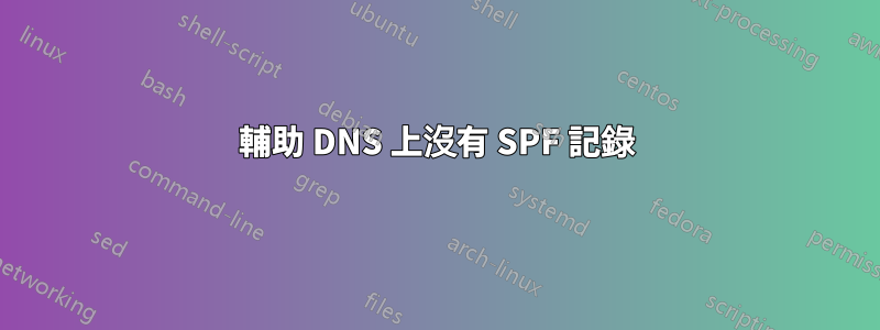 輔助 DNS 上沒有 SPF 記錄