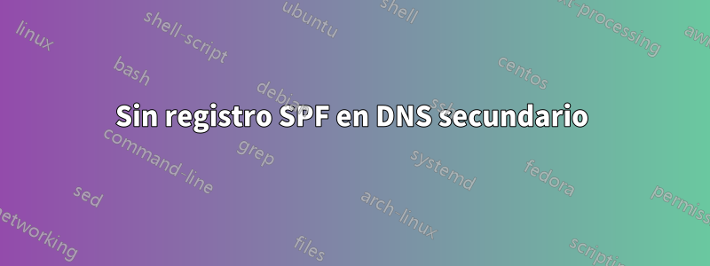 Sin registro SPF en DNS secundario