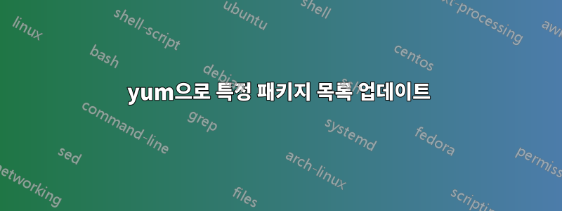 yum으로 특정 패키지 목록 업데이트