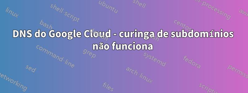 DNS do Google Cloud - curinga de subdomínios não funciona