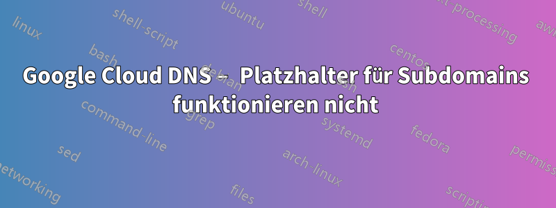 Google Cloud DNS – Platzhalter für Subdomains funktionieren nicht