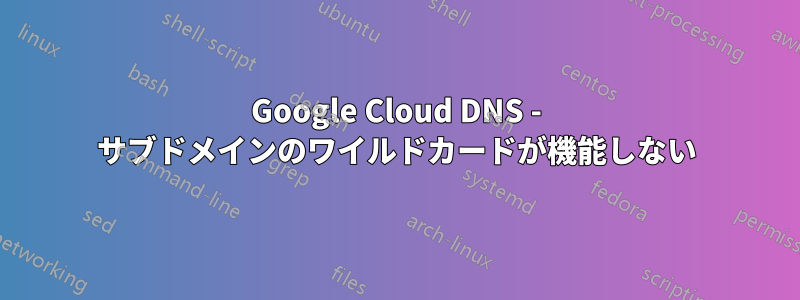 Google Cloud DNS - サブドメインのワイルドカードが機能しない