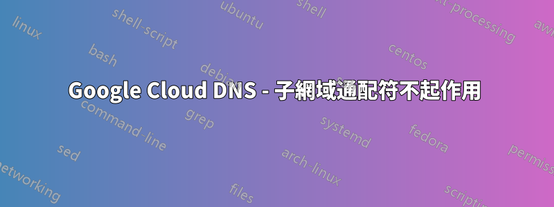 Google Cloud DNS - 子網域通配符不起作用